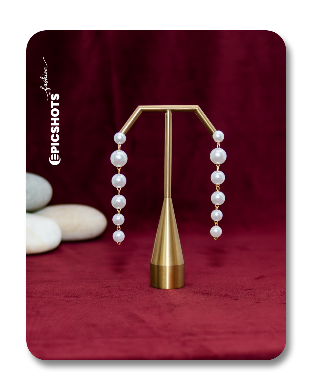 Long Pearl Drop Earrings – Gold Plated Statement Dangle for Women