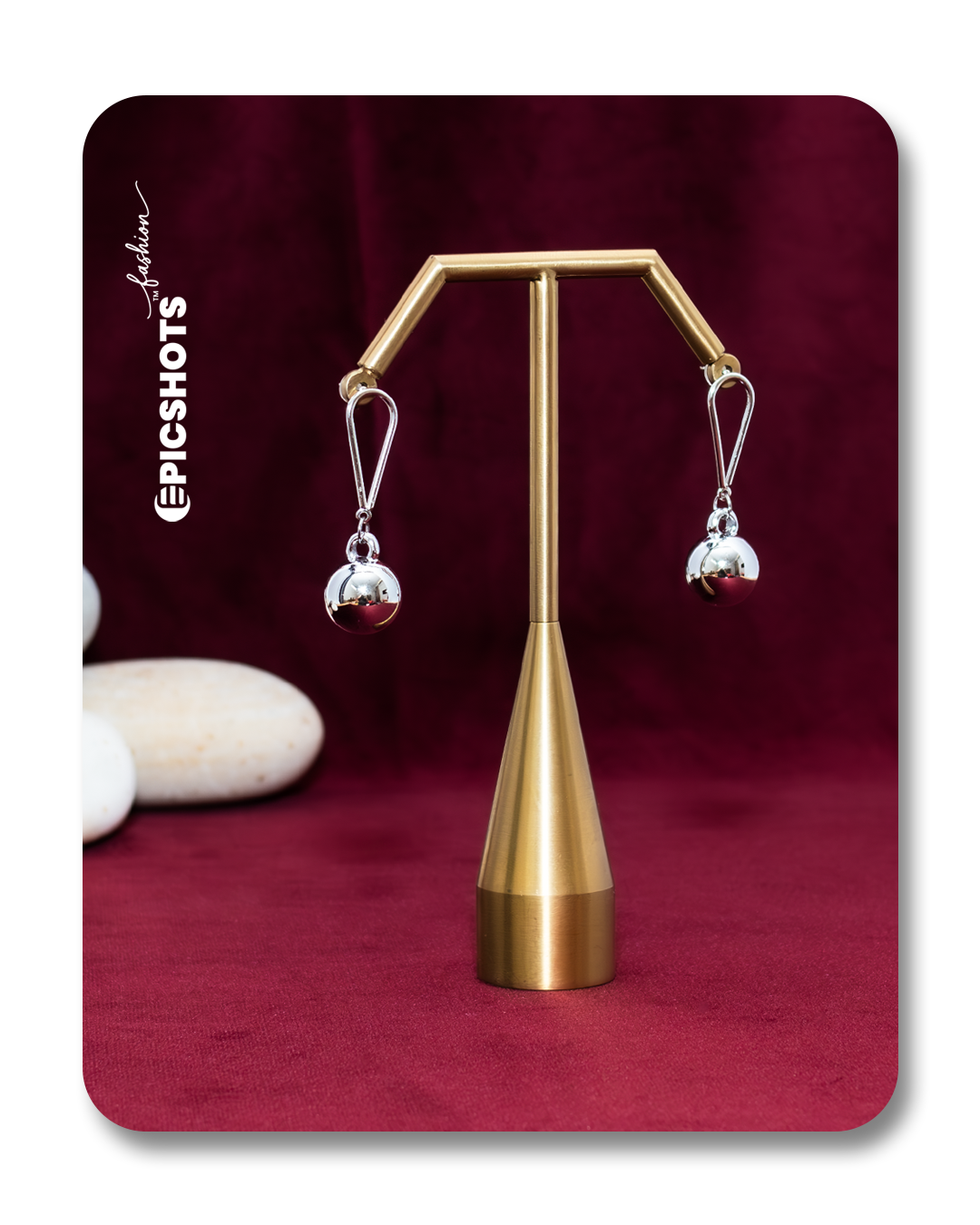 Minimalist Silver Ball Drop Earrings – Modern Teardrop Geometric Dangle for Women