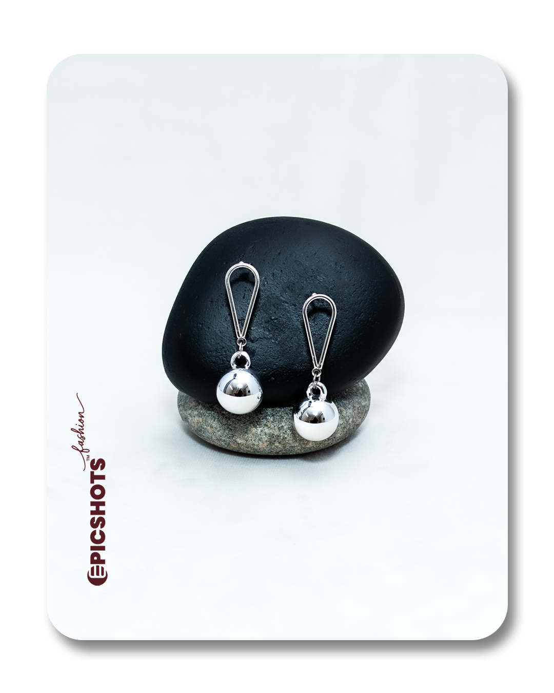 Minimalist Silver Ball Drop Earrings – Modern Teardrop Geometric Dangle for Women