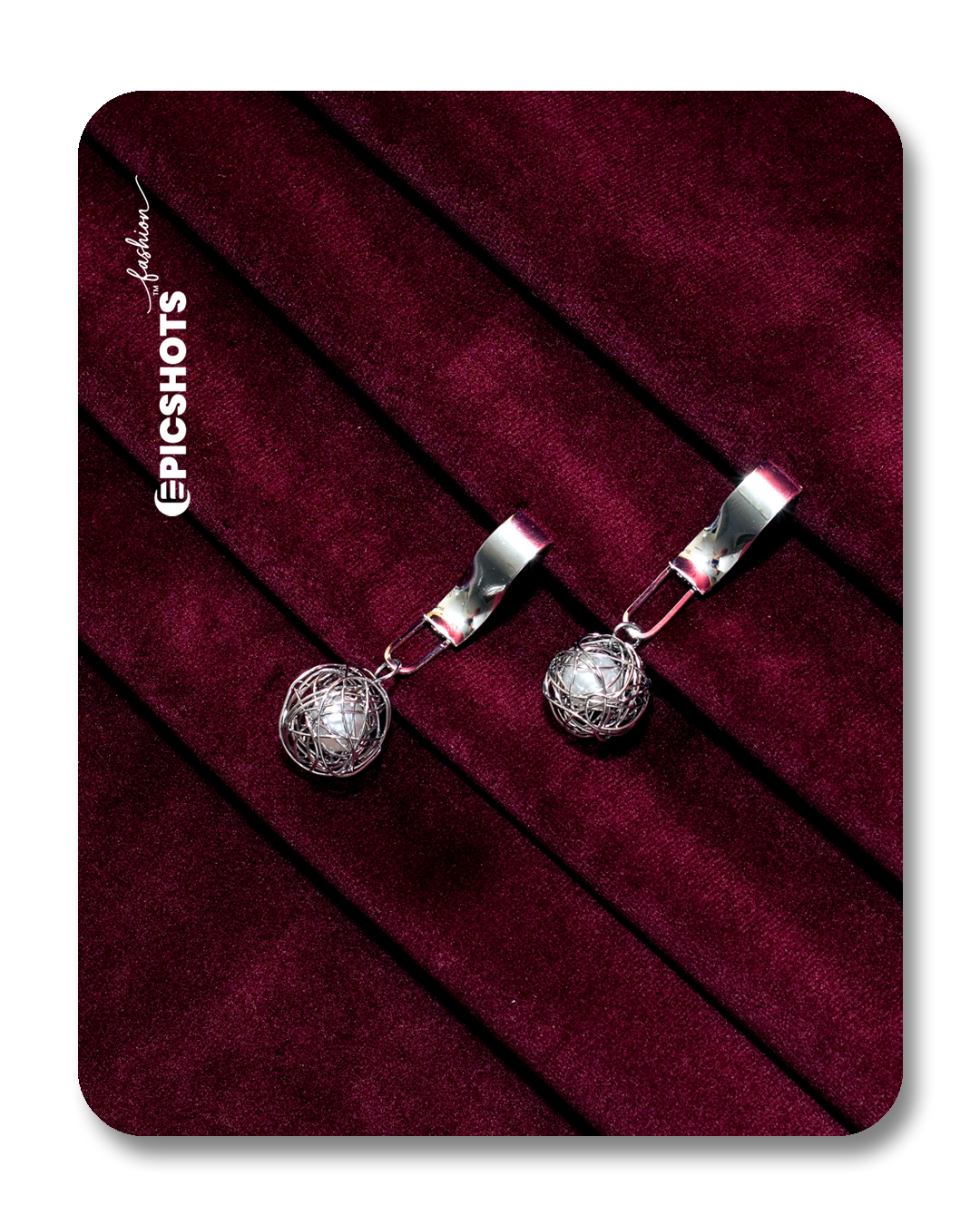 Silver Wire Orb Drop Earrings – Modern Geometric Statement Earrings for Women
