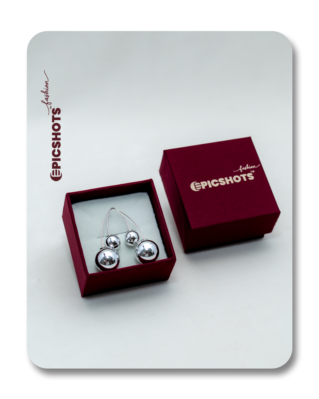 Minimalist Silver Ball Chain Dangle Earrings – Modern Sphere Drop Studs for Women