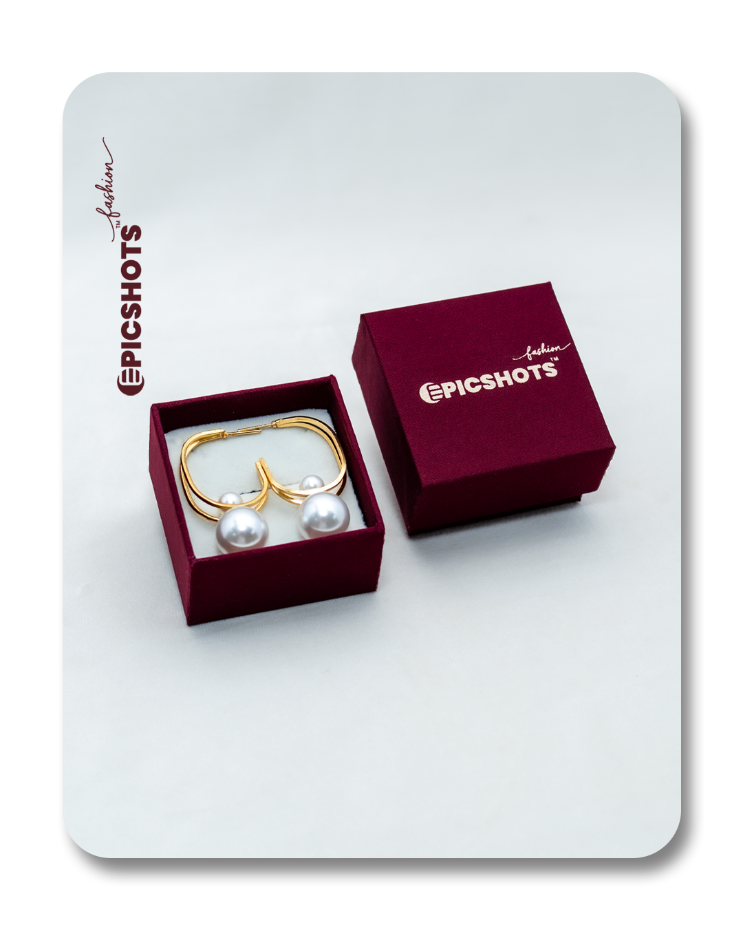 Gold Open Hoop Pearl Earrings – Modern Designer Pearl Hoop Statement for Women