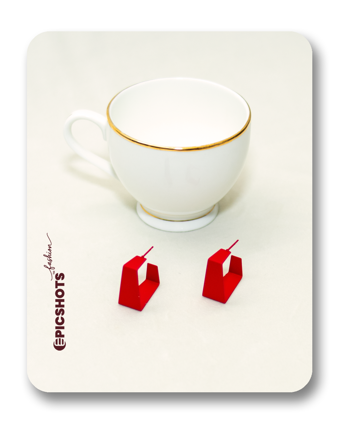 Red Geometric Square Hoop Earrings – Bold Statement Fashion Jewelry for Women