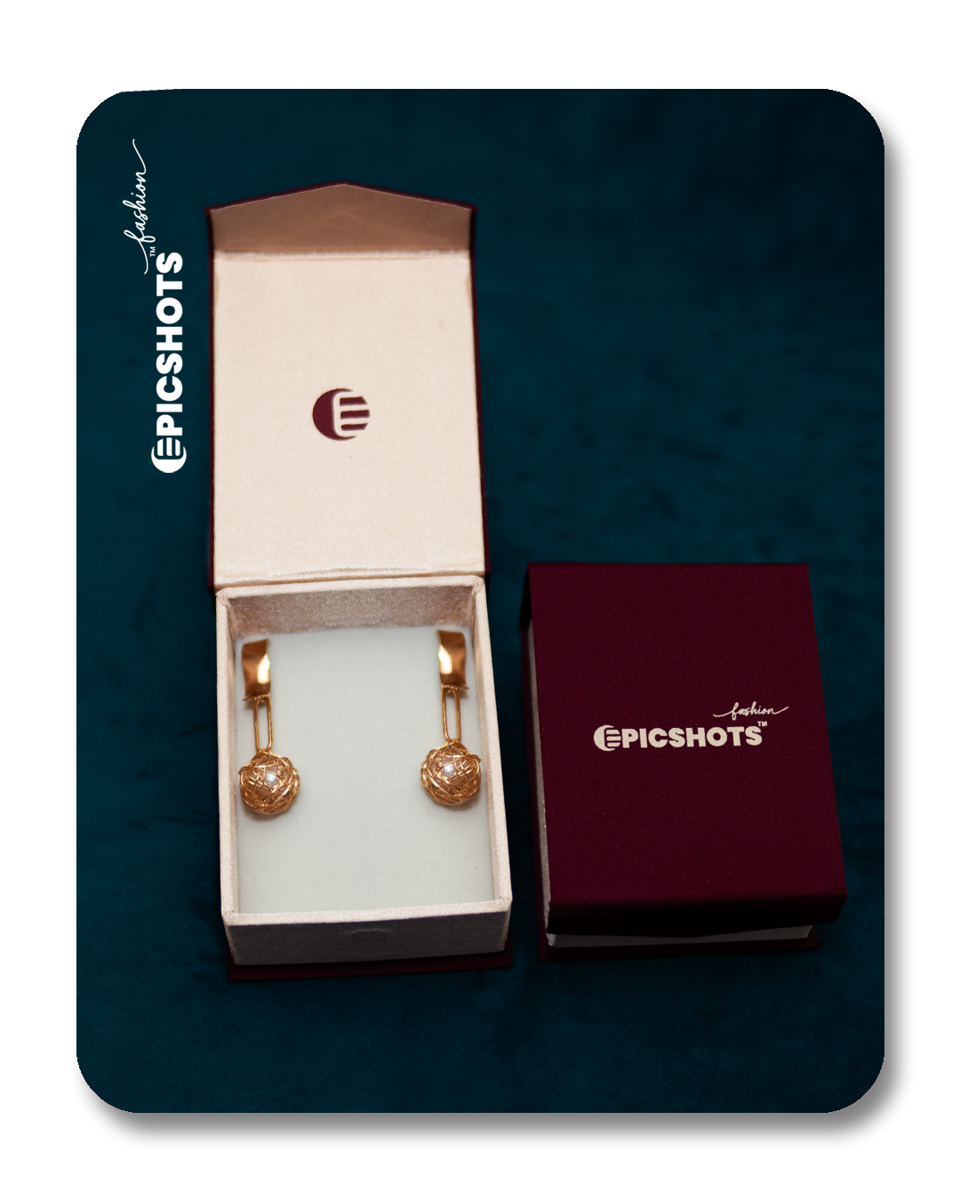 Designer Rose Gold Wire Orb Drop Earrings – Modern Geometric Statement Jewelry for Women