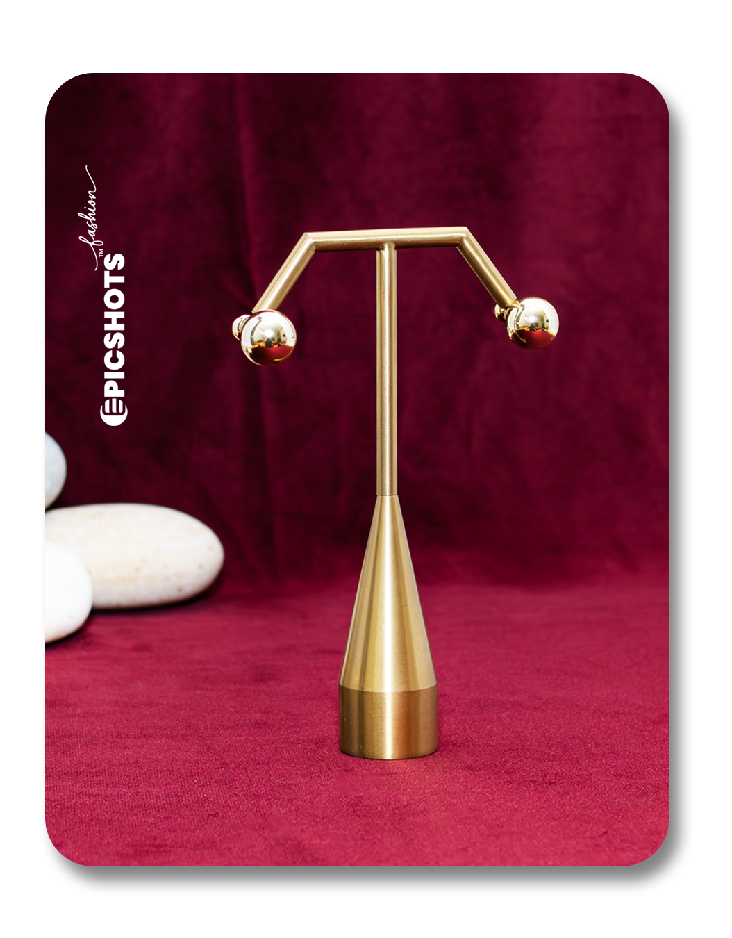 Double Ball Gold Stud Earrings – Minimalist Double Sphere Studs for Women