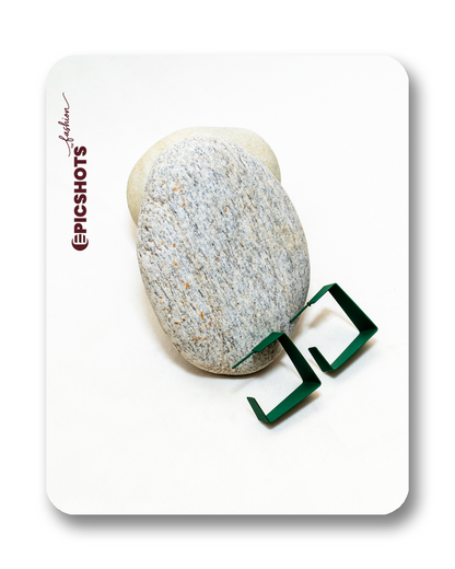 Green Geometric Square Hoop Earrings – Modern Statement Minimalist Jewelry for Women