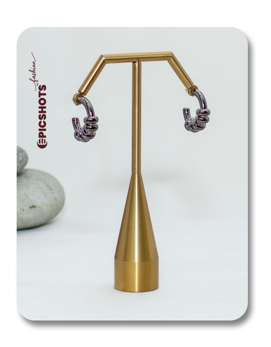 Silver Hoop-Link Cuff Earrings – Trendy Beaded-Style Hoops for Women