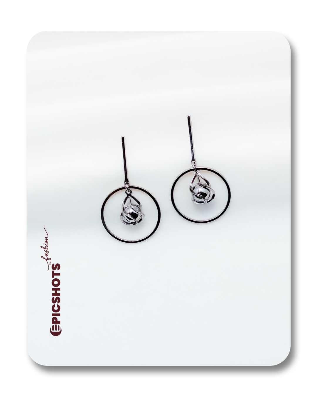 Sleek Black Metal Abstract Hoop Earrings – Modern Geometric Circle Dangle Drop for Women