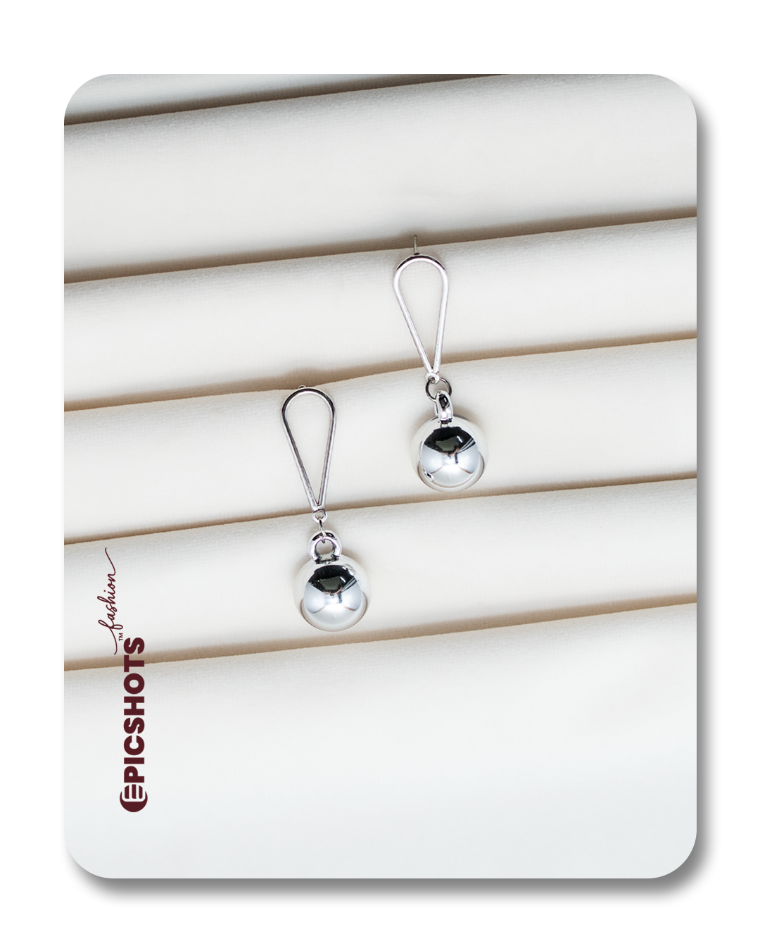 Minimalist Silver Ball Drop Earrings – Modern Teardrop Geometric Dangle for Women