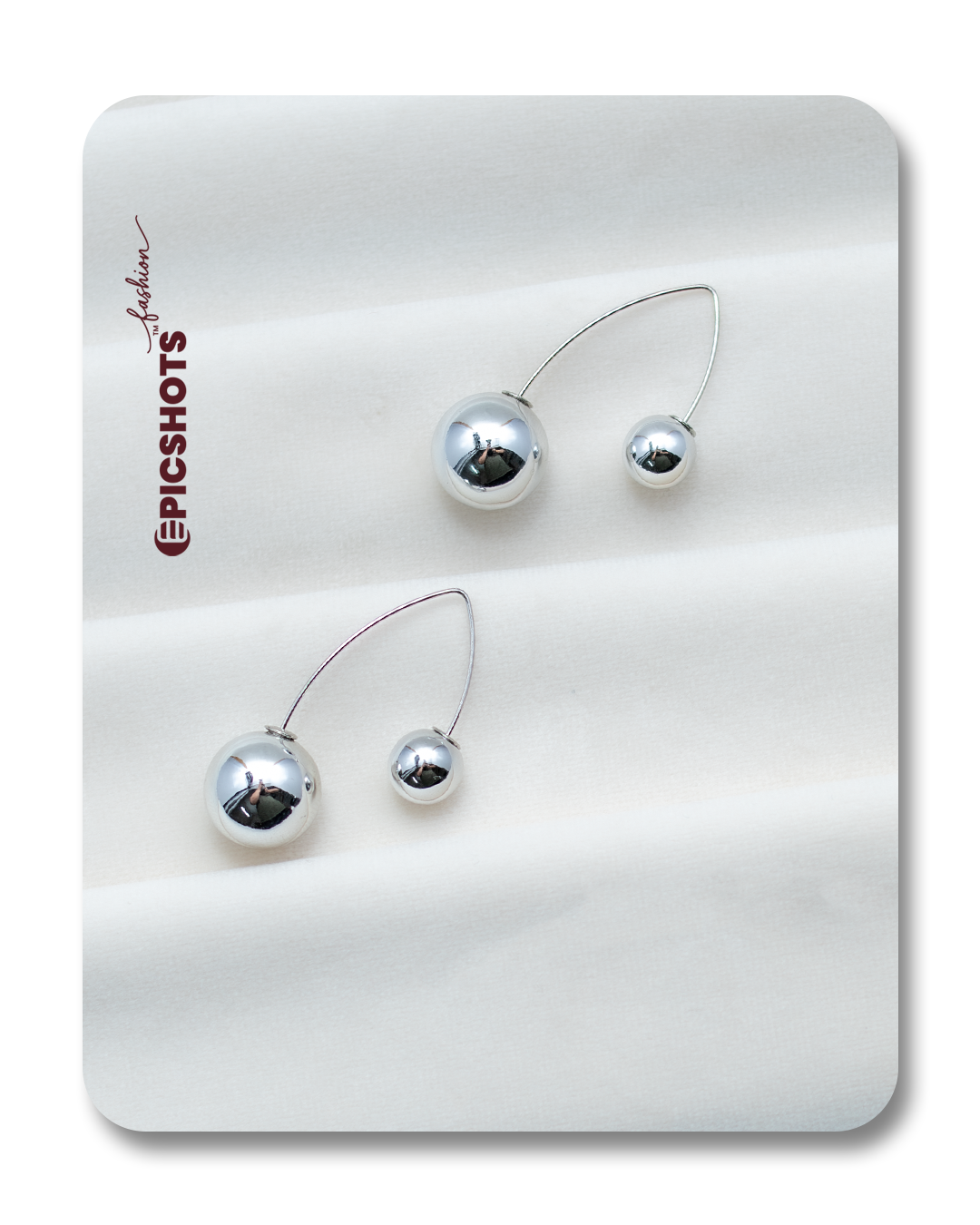 Minimalist Silver Ball Chain Dangle Earrings – Modern Sphere Drop Studs for Women