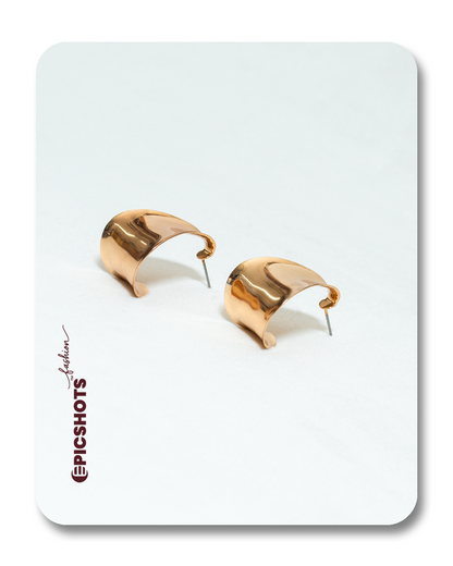 Chunky Gold-Plated Cuff Hoop Earrings – Modern Minimalist Statement Jewelry for Women