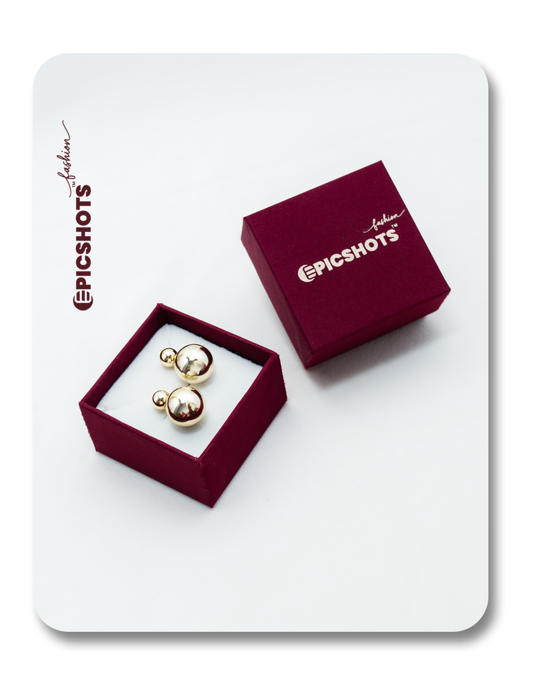 Double Ball Gold Stud Earrings – Minimalist Double Sphere Studs for Women