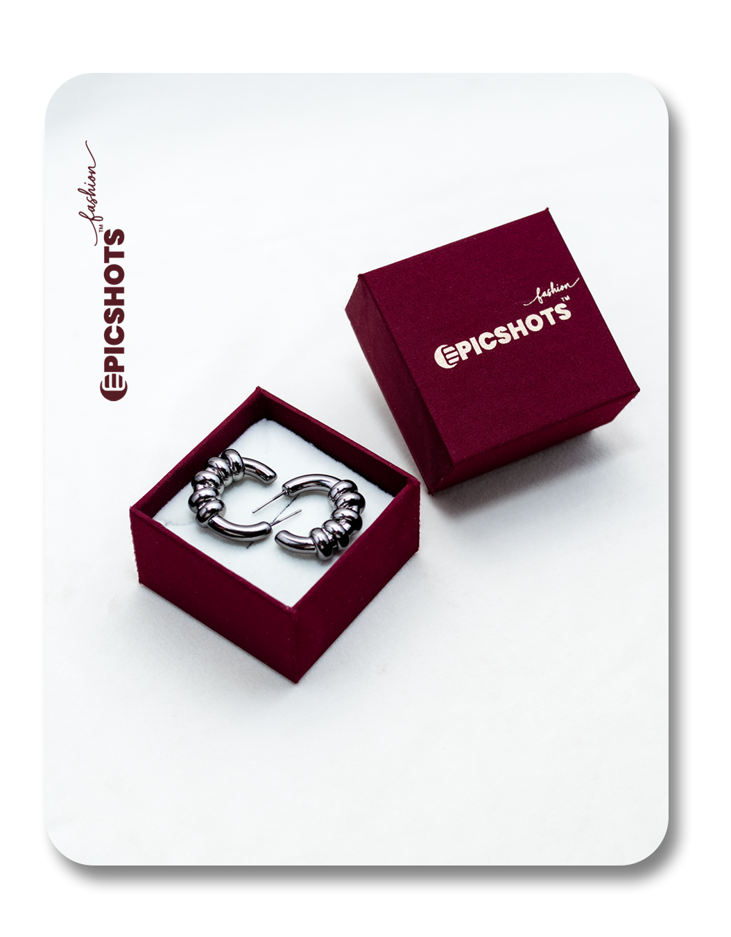 Silver Hoop-Link Cuff Earrings – Trendy Beaded-Style Hoops for Women